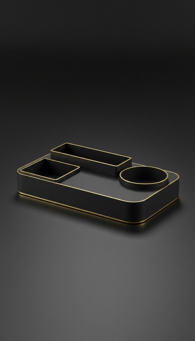 plateau organiseur bureau noir mat or TechVisio