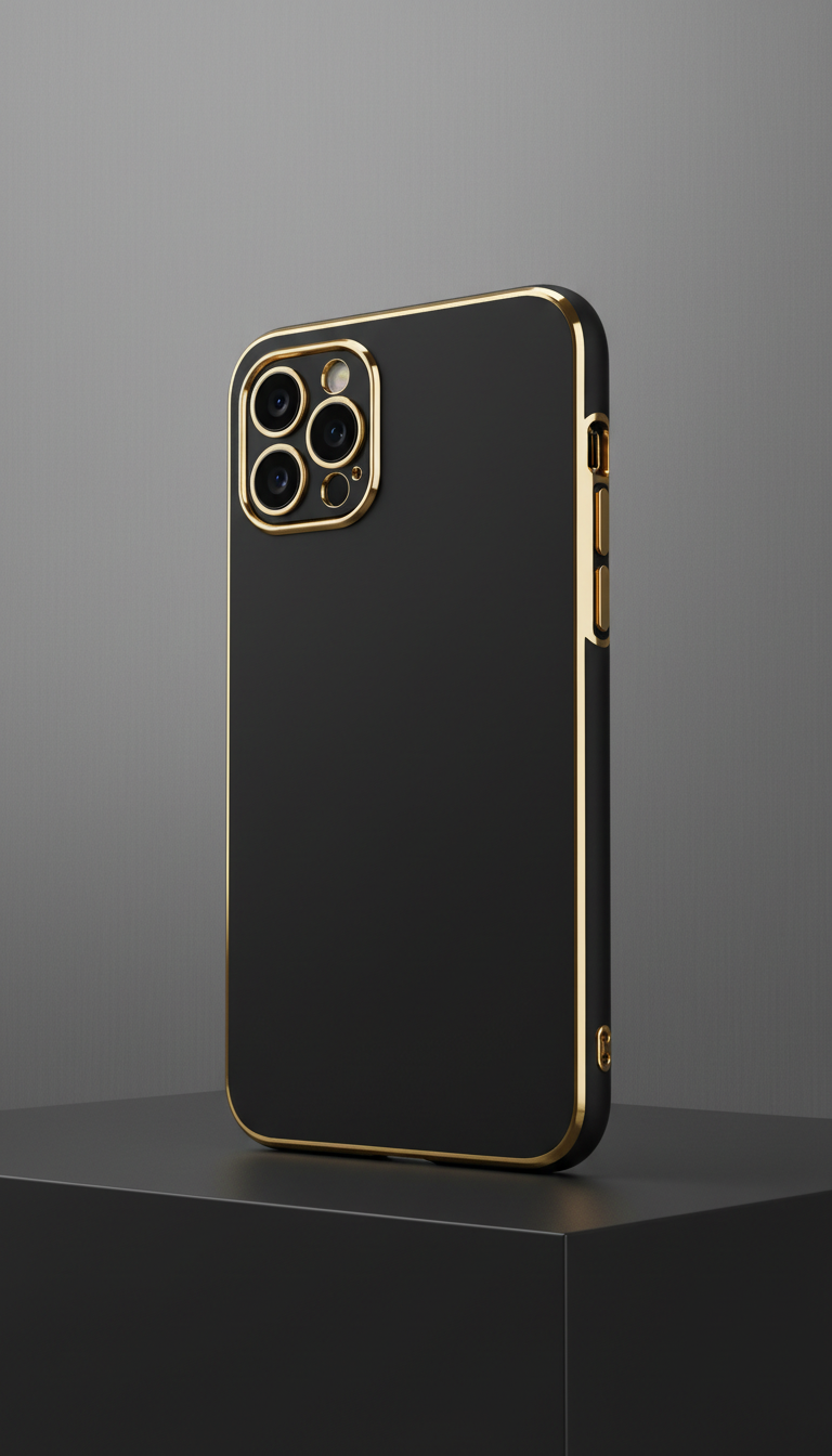 coque téléphone noir jais or fin TechVisio