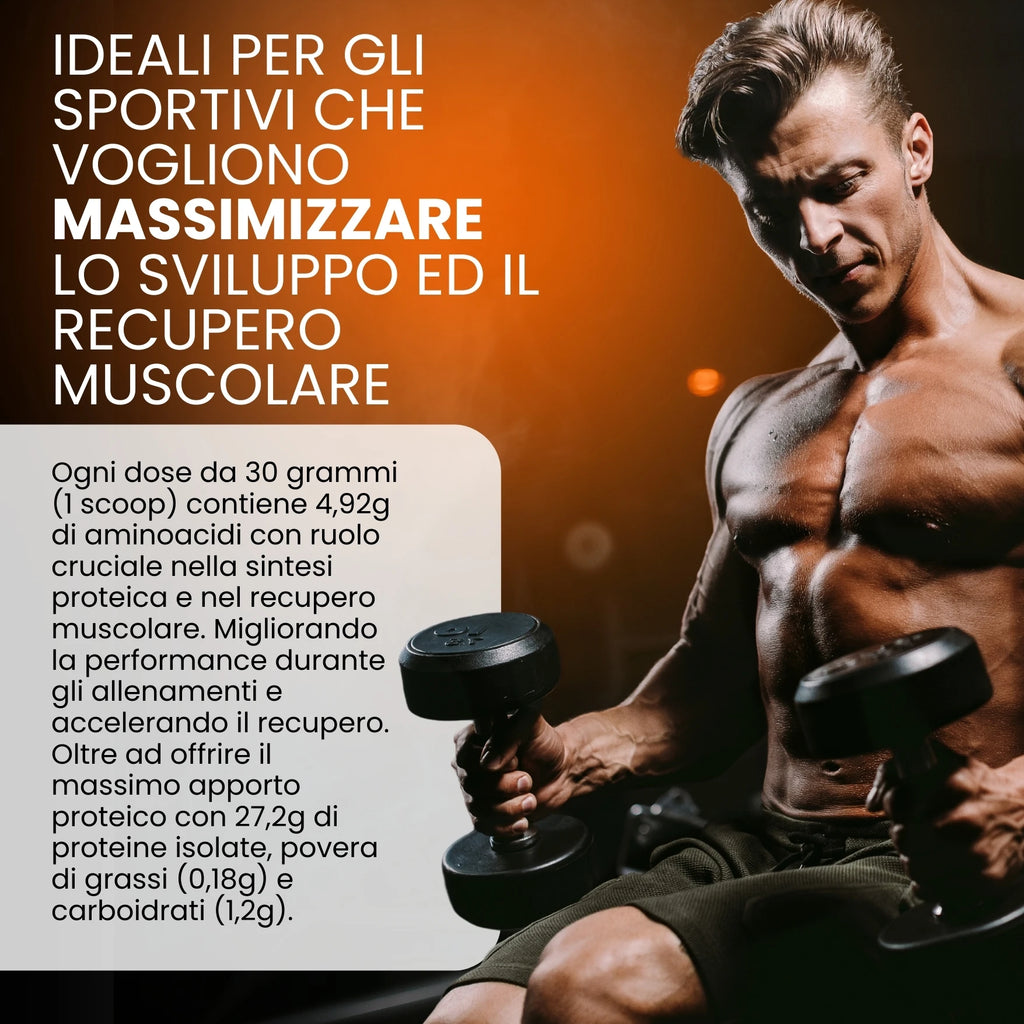 100% Isolated Whey Protein – 1kg Cocoa, Made in Italy