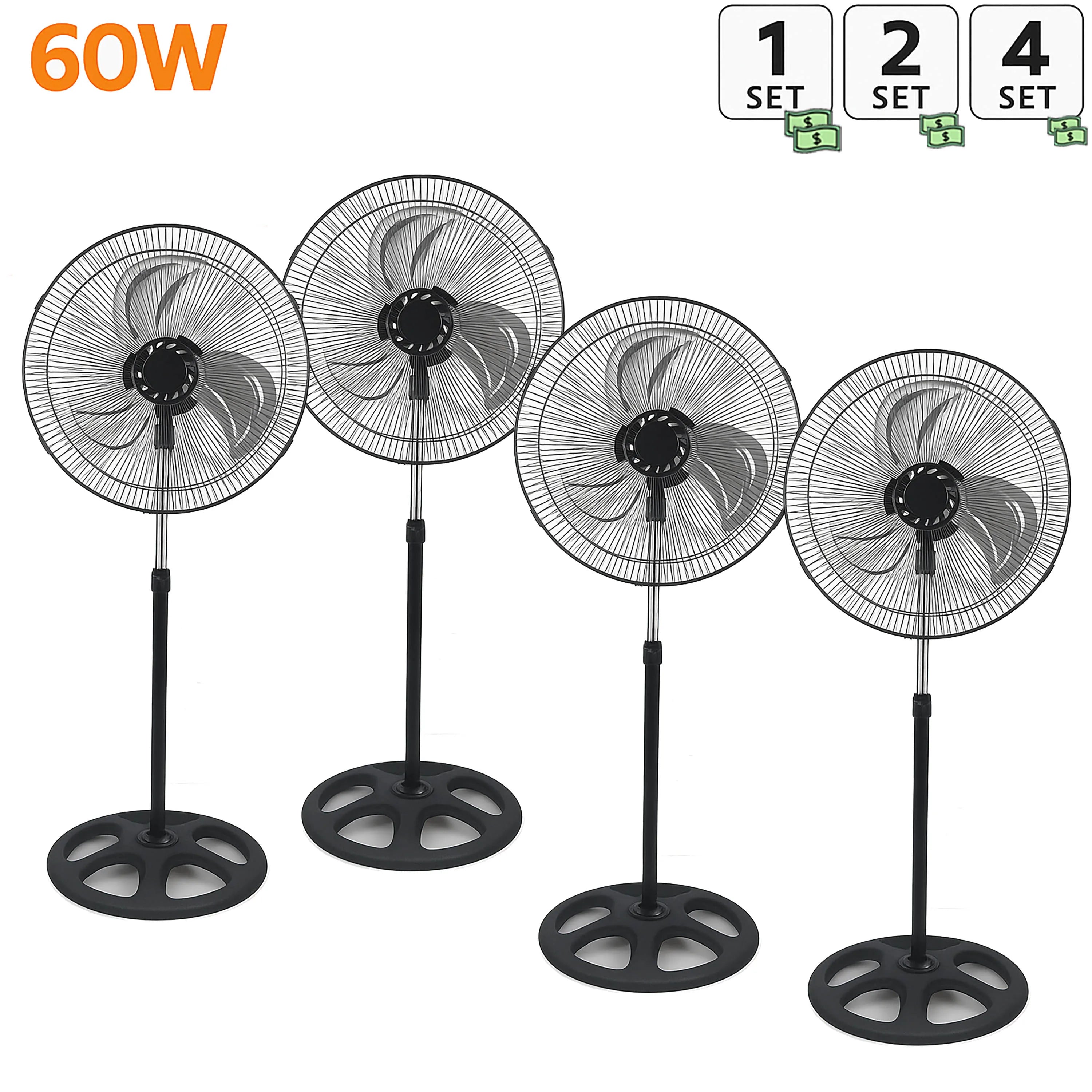 80W Silent Standing Fan with 3 Speeds and Oscillating Function, Diameter 45cm, Temperature Range 5 to 42 Degrees, Ce and Rohs Certified, Powerful and Efficient TechVisio