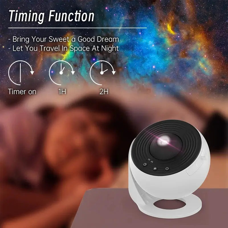 Projecteur Planétarium 12-en-1 AUSYLE – Veilleuse LED Galaxie, Rotation 360°, Cadeau Enfant & Déco TechVisio