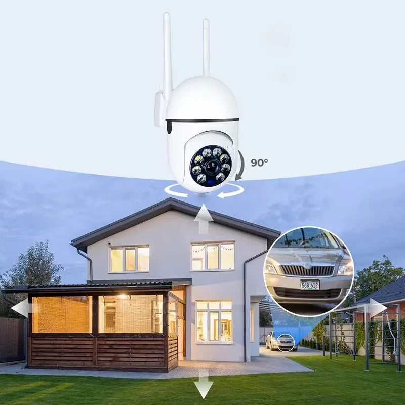 8MP Wifi IP Wireless Security Surveillance PTZ Camera 4X Zoom Cameras Tracking Two-way Audio HD Night Color Cam TechVisio
