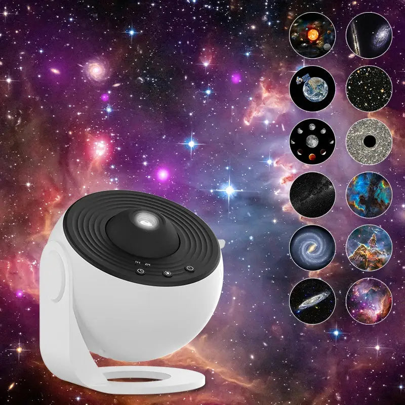 Projecteur Planétarium 12-en-1 AUSYLE – Veilleuse LED Galaxie, Rotation 360°, Cadeau Enfant & Déco TechVisio