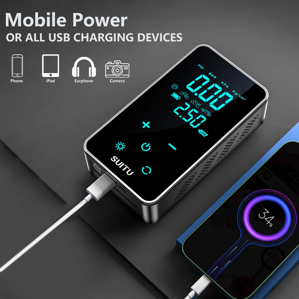 New Wireless Car Air Compressor Air Pump Electric Tire Inflator Pump for Motorcycle Bicycle Boat AUTO Tyre Balls Inflatable TechVisio