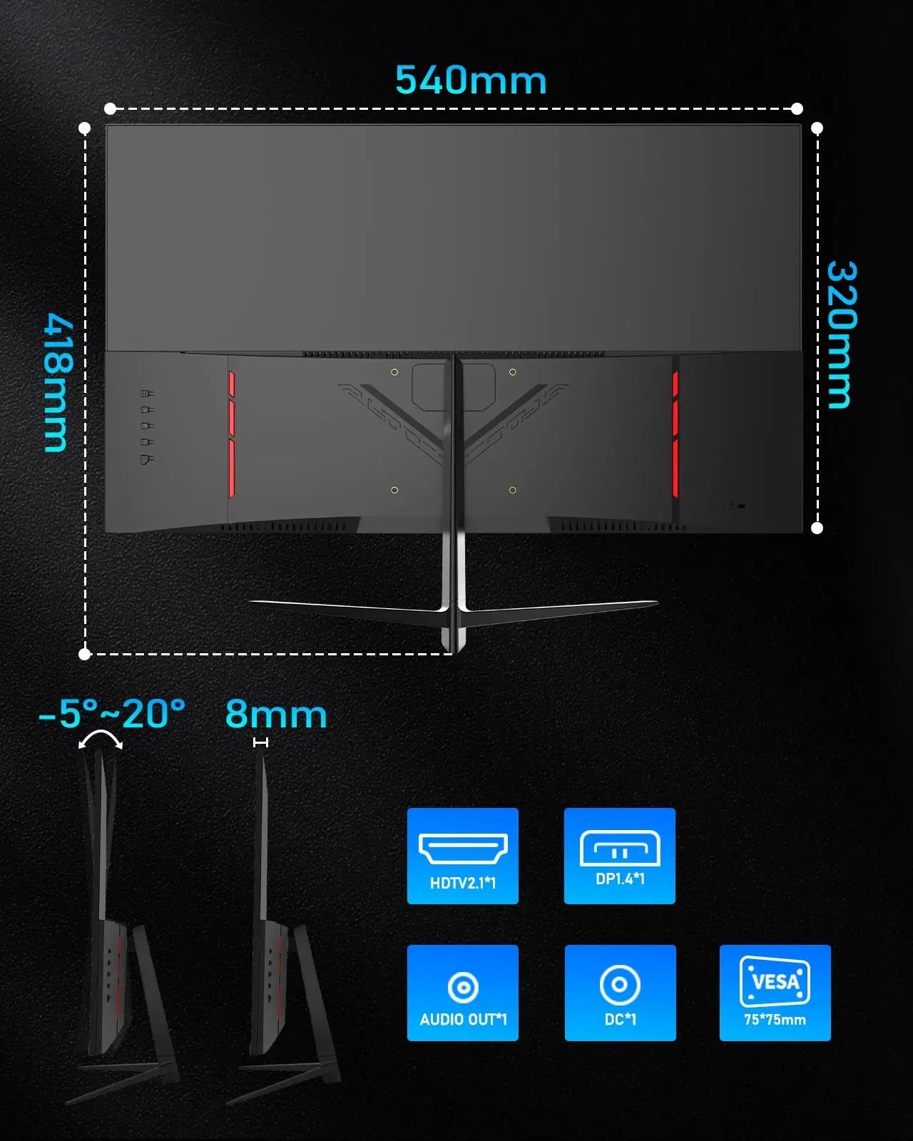 Moniteur Gaming 24" 180Hz IPS 1ms FYHXele
