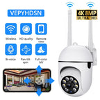 8MP Wifi IP Wireless Security Surveillance PTZ Camera 4X Zoom Cameras Tracking Two-way Audio HD Night Color Cam TechVisio