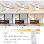42 52 Inch Ceiling Fans With Lights Led 3 Color 6 Speeds DC Motor Fans Remote Control Low Floor Decorative Fans With Lighting TechVisio