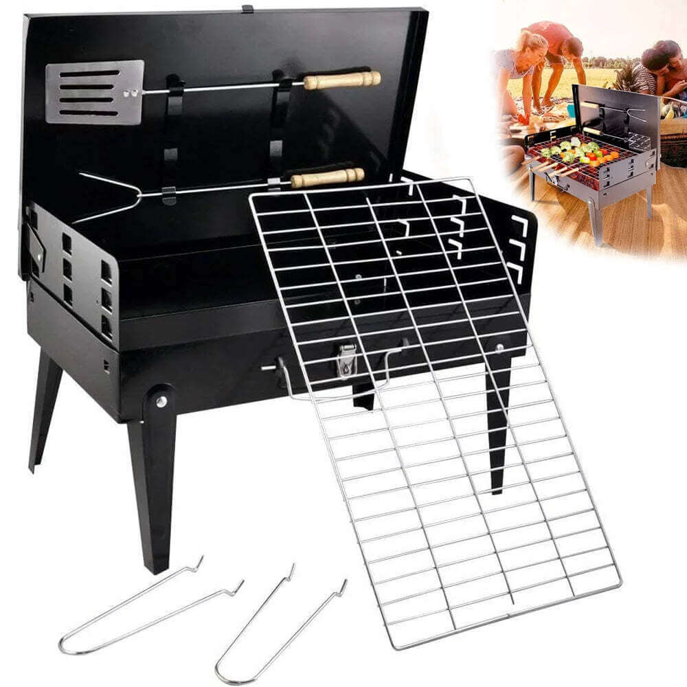 Barbecue Portable Pliant Charbon – Grill Camping Pique-Nique Extérieur TechVisio