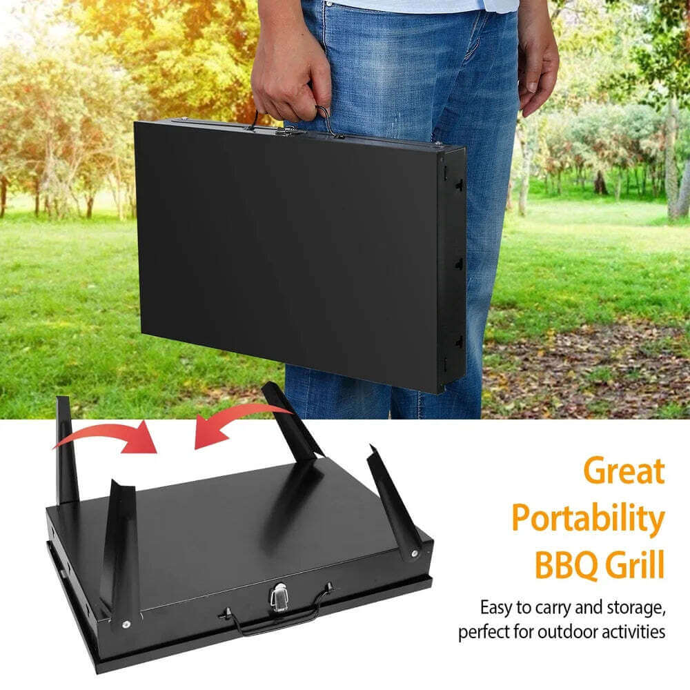 Barbecue Portable Pliant Charbon – Grill Camping Pique-Nique Extérieur TechVisio