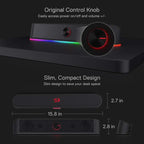 Redragon GS560 Adiemus RGB USB Desktop Soundbar, 2.0 Channel Computer Speaker with Dynamic Lighting Bar Audio-Light Sync/Display TechVisio