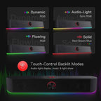 Redragon GS560 Adiemus RGB USB Desktop Soundbar, 2.0 Channel Computer Speaker with Dynamic Lighting Bar Audio-Light Sync/Display TechVisio