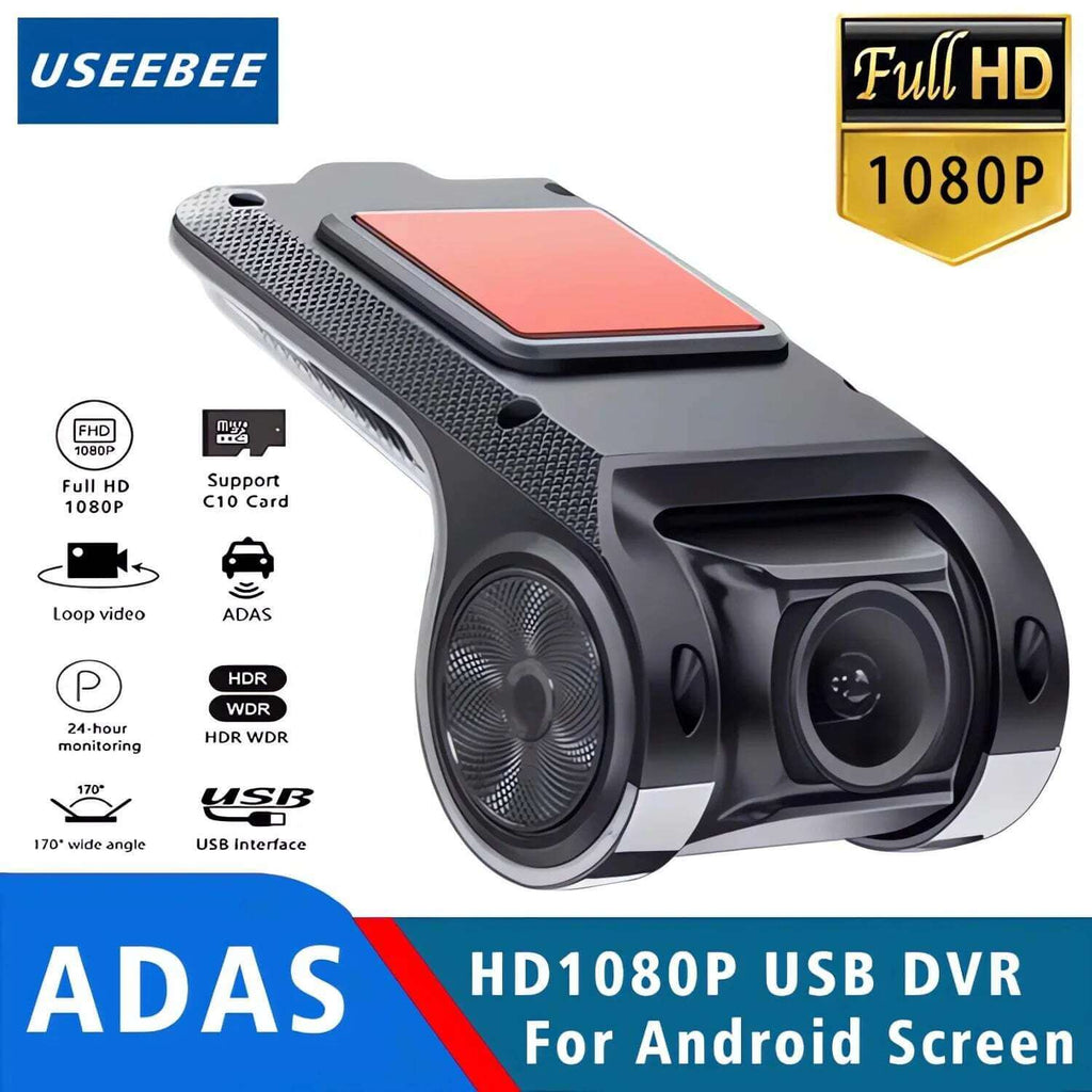 HD Car DVR Dash Cam  ADAS Video 720P/1080P USB Dashcam Auto Drive Recorder for Android Multimedia Player DVD Voice Alarm TechVisio