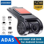 HD Car DVR Dash Cam  ADAS Video 720P/1080P USB Dashcam Auto Drive Recorder for Android Multimedia Player DVD Voice Alarm TechVisio