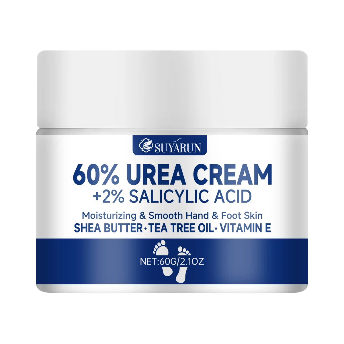 SUYARUN 60% Urea Foot Cream for Cracked Heels & Dry Skin - Intensive Moisturizing Treatment, Callus Remover, Diabetic Foot Care. TechVisio