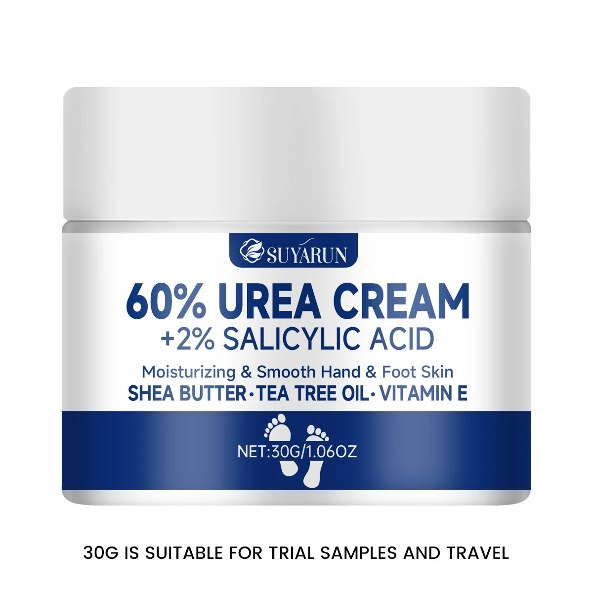 SUYARUN 60% Urea Foot Cream for Cracked Heels & Dry Skin - Intensive Moisturizing Treatment, Callus Remover, Diabetic Foot Care. TechVisio