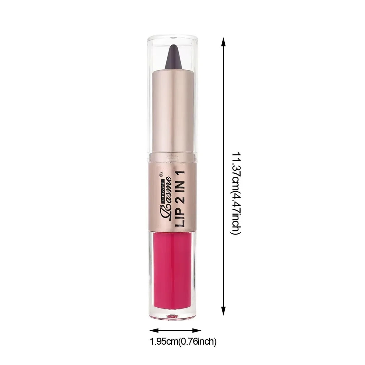 2-in-1 Lipstick & Lip Gloss, Dual-End Design, Waterproof Long-Lasting Lip Liner, Moisturizing Glossy Finish for Plump Lips TechVisio