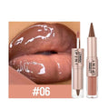2-in-1 Lipstick & Lip Gloss, Dual-End Design, Waterproof Long-Lasting Lip Liner, Moisturizing Glossy Finish for Plump Lips TechVisio