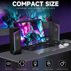 2 in 1 USB PC Speaker Notebook Stereo RGB Light Wired Portable Full Frequency Desktop Computer Laptop Subwoofer TechVisio