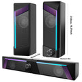 2 in 1 USB PC Speaker Notebook Stereo RGB Light Wired Portable Full Frequency Desktop Computer Laptop Subwoofer TechVisio