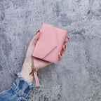 Fashion Short Women Wallets PU Leather Women Luxury Tassels Wallet Hasp Small Wallet Trend Coin Purse Ladies Card Holder Pouch TechVisio