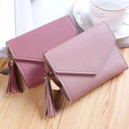 Fashion Short Women Wallets PU Leather Women Luxury Tassels Wallet Hasp Small Wallet Trend Coin Purse Ladies Card Holder Pouch TechVisio