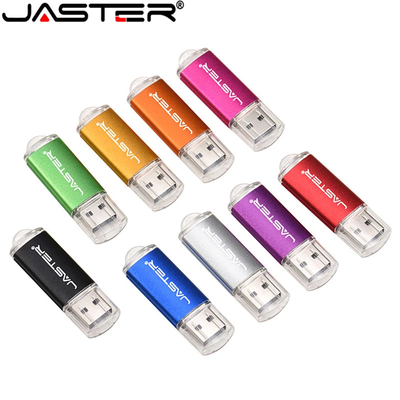 Clé USB JASTER avec Porte-Clés – 128M à 128Go, 9 Couleurs, USB 2.0, Cadeau