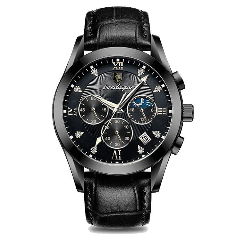 POEDAGAR Men Watch New Top Brand Luxury Waterproof Luminous Sport Wristwatch Quartz Military Genuine Leather Relogio Masculino TechVisio