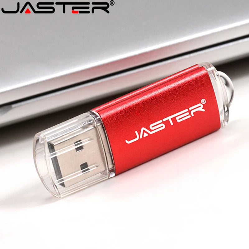 Clé USB JASTER avec Porte-Clés – 128M à 128Go, 9 Couleurs, USB 2.0, Cadeau