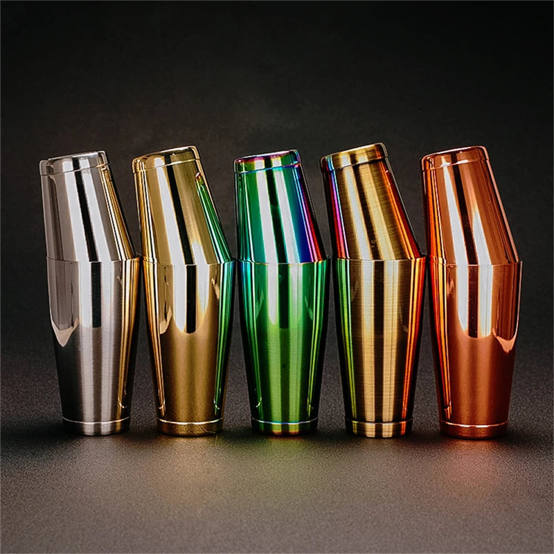 Stainless Steel Cocktail Boston Bar Shaker: 2-piece Set: 18oz Unweighted & 28oz TechVisio