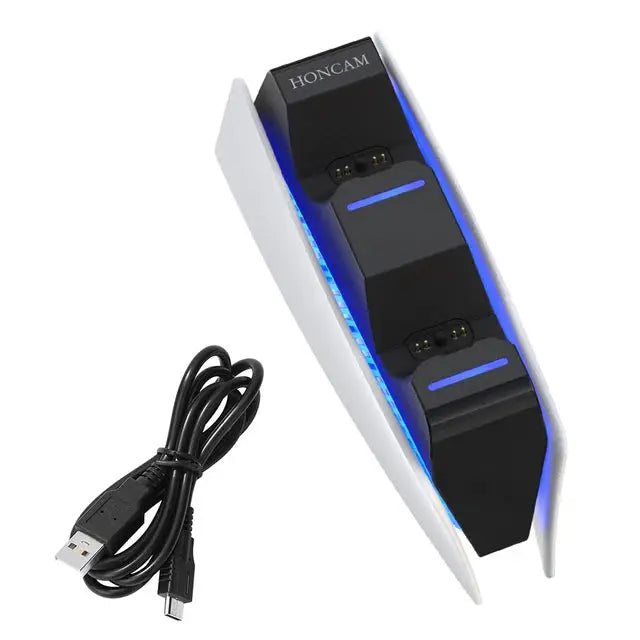 Station de Charge Double PS5 DualSense – USB-C | LED | 2h30 TechVisio