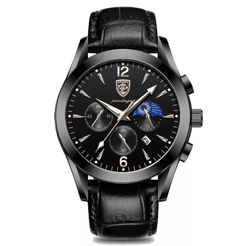 POEDAGAR Men Watch New Top Brand Luxury Waterproof Luminous Sport Wristwatch Quartz Military Genuine Leather Relogio Masculino TechVisio