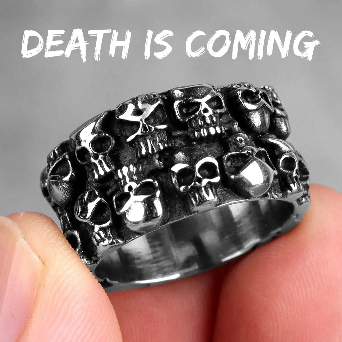 Bague Crâne Gothique Metal Town
