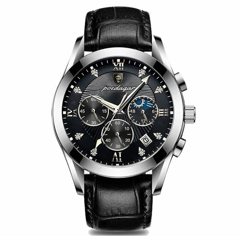 POEDAGAR Men Watch New Top Brand Luxury Waterproof Luminous Sport Wristwatch Quartz Military Genuine Leather Relogio Masculino TechVisio