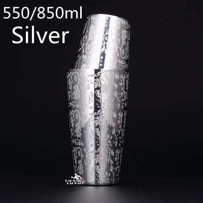 Stainless Steel Cocktail Boston Bar Shaker: 2-piece Set: 18oz Unweighted & 28oz TechVisio