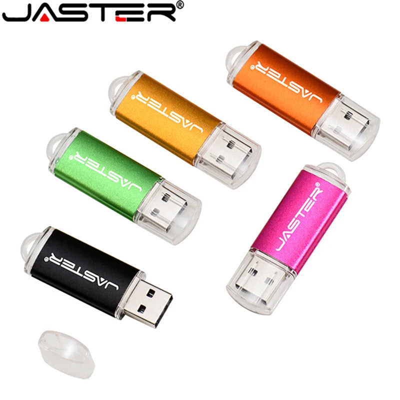 Clé USB JASTER avec Porte-Clés – 128M à 128Go, 9 Couleurs, USB 2.0, Cadeau