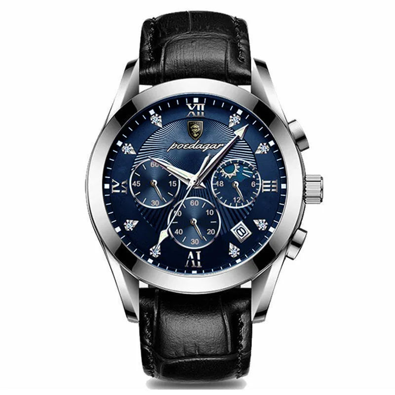 POEDAGAR Men Watch New Top Brand Luxury Waterproof Luminous Sport Wristwatch Quartz Military Genuine Leather Relogio Masculino TechVisio