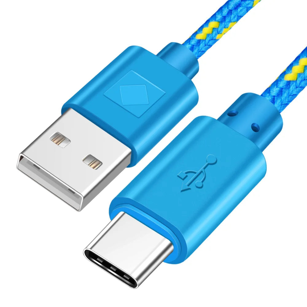 OLAF Nylon Braided USB Type C Cable 1M 2M 3M Data Sync Fast Charging USB C Cable For Samsung S9 S10 Xiaomi mi9 mi8 Huawei Type-c TechVisio