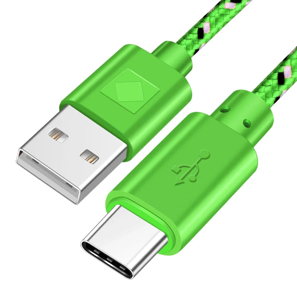 OLAF Nylon Braided USB Type C Cable 1M 2M 3M Data Sync Fast Charging USB C Cable For Samsung S9 S10 Xiaomi mi9 mi8 Huawei Type-c TechVisio