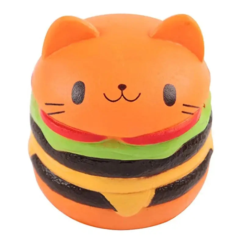 Squishy Burger Tête de Chat Parfumé – PU Slow-Rising, Anti-Stress TechVisio
