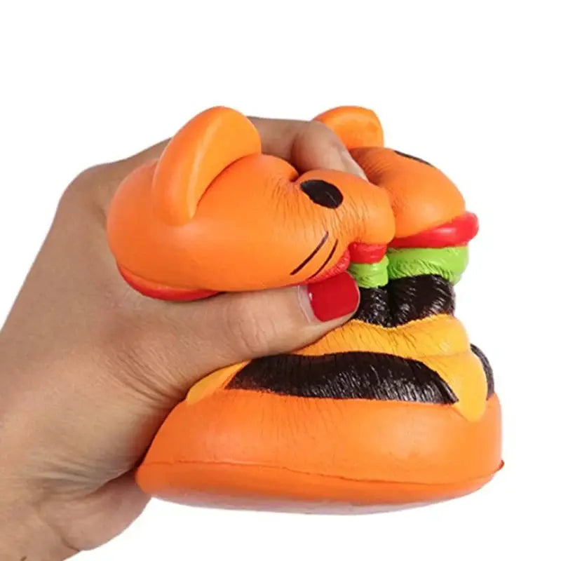 Squishy Burger Tête de Chat Parfumé – PU Slow-Rising, Anti-Stress TechVisio