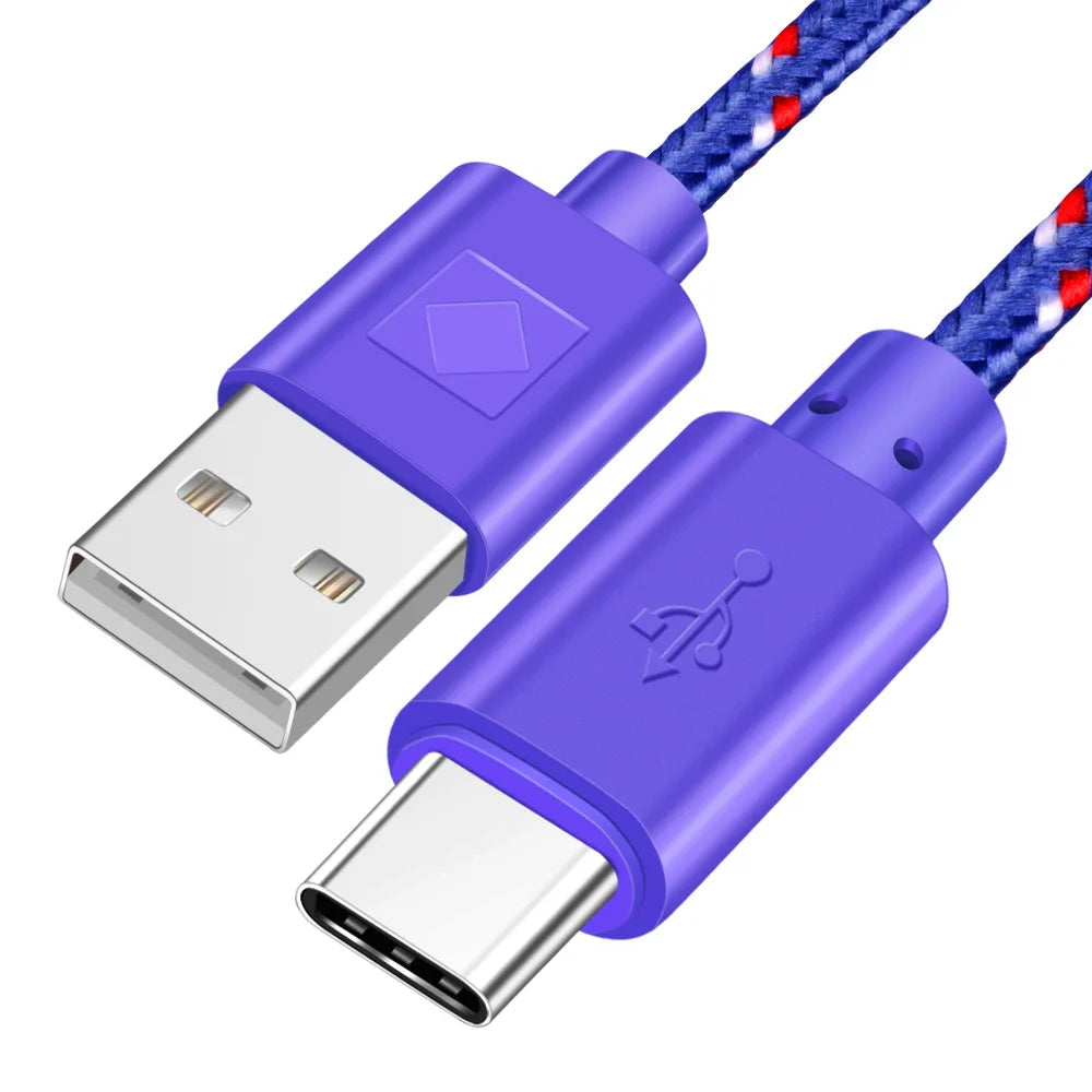 OLAF Nylon Braided USB Type C Cable 1M 2M 3M Data Sync Fast Charging USB C Cable For Samsung S9 S10 Xiaomi mi9 mi8 Huawei Type-c TechVisio