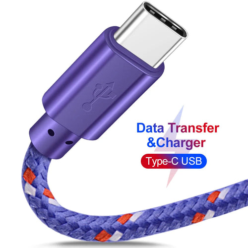 OLAF Nylon Braided USB Type C Cable 1M 2M 3M Data Sync Fast Charging USB C Cable For Samsung S9 S10 Xiaomi mi9 mi8 Huawei Type-c TechVisio