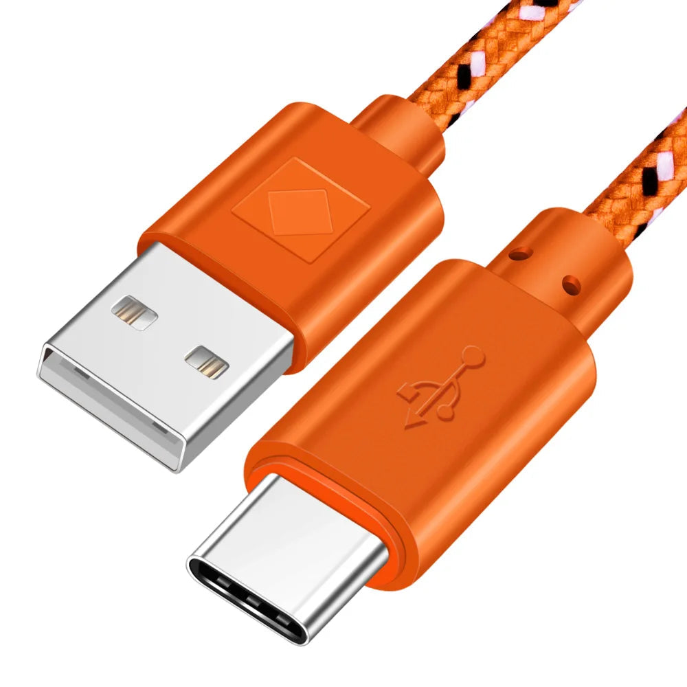 OLAF Nylon Braided USB Type C Cable 1M 2M 3M Data Sync Fast Charging USB C Cable For Samsung S9 S10 Xiaomi mi9 mi8 Huawei Type-c TechVisio