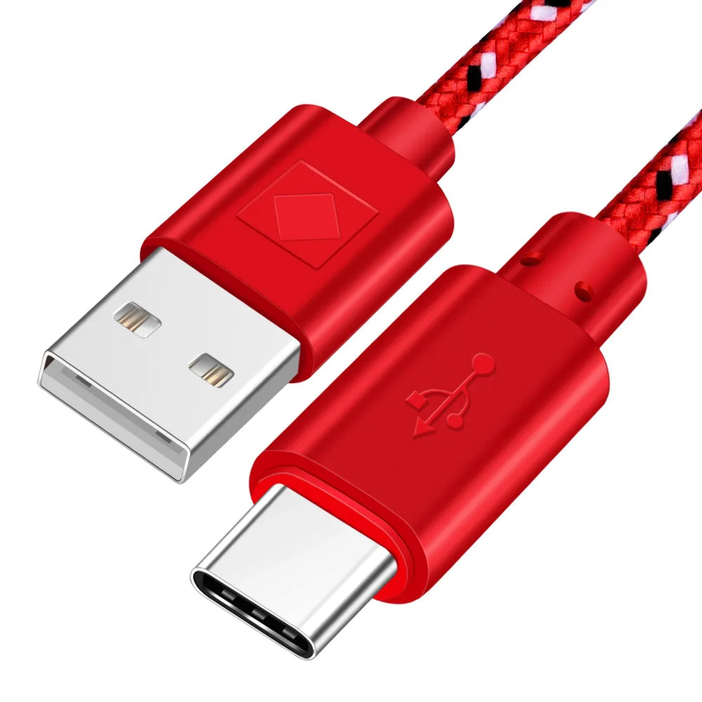 OLAF Nylon Braided USB Type C Cable 1M 2M 3M Data Sync Fast Charging USB C Cable For Samsung S9 S10 Xiaomi mi9 mi8 Huawei Type-c TechVisio