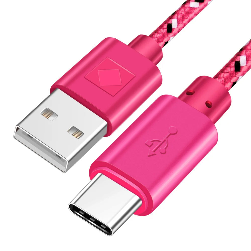 OLAF Nylon Braided USB Type C Cable 1M 2M 3M Data Sync Fast Charging USB C Cable For Samsung S9 S10 Xiaomi mi9 mi8 Huawei Type-c TechVisio