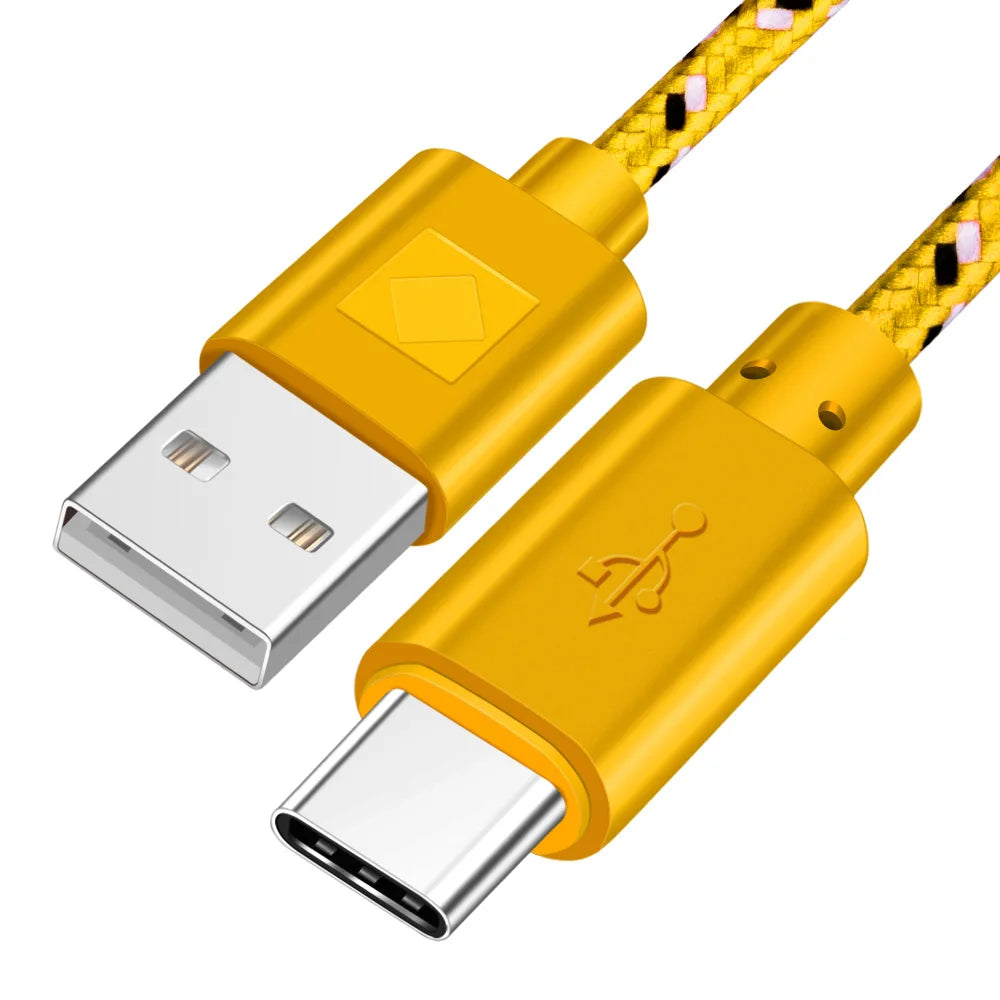 OLAF Nylon Braided USB Type C Cable 1M 2M 3M Data Sync Fast Charging USB C Cable For Samsung S9 S10 Xiaomi mi9 mi8 Huawei Type-c TechVisio
