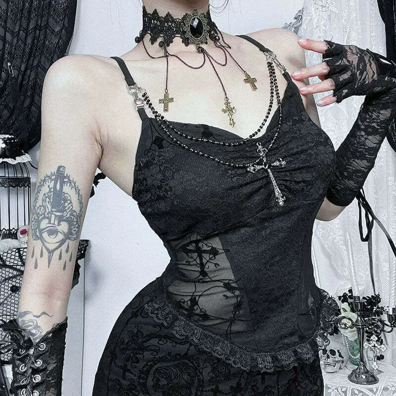 2025 Gothic Women Crop Top Skeleton Printed Black Corset Tops Sexy Aesthetic Grunge Fairy Core 90s Camisole Y2K Clothes TechVisio