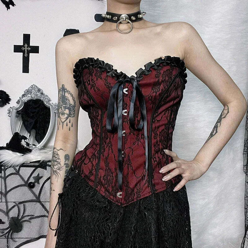 2025 Gothic Women Crop Top Skeleton Printed Black Corset Tops Sexy Aesthetic Grunge Fairy Core 90s Camisole Y2K Clothes TechVisio
