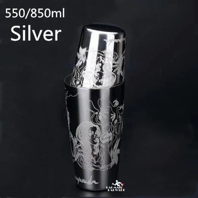Stainless Steel Cocktail Boston Bar Shaker: 2-piece Set: 18oz Unweighted & 28oz TechVisio