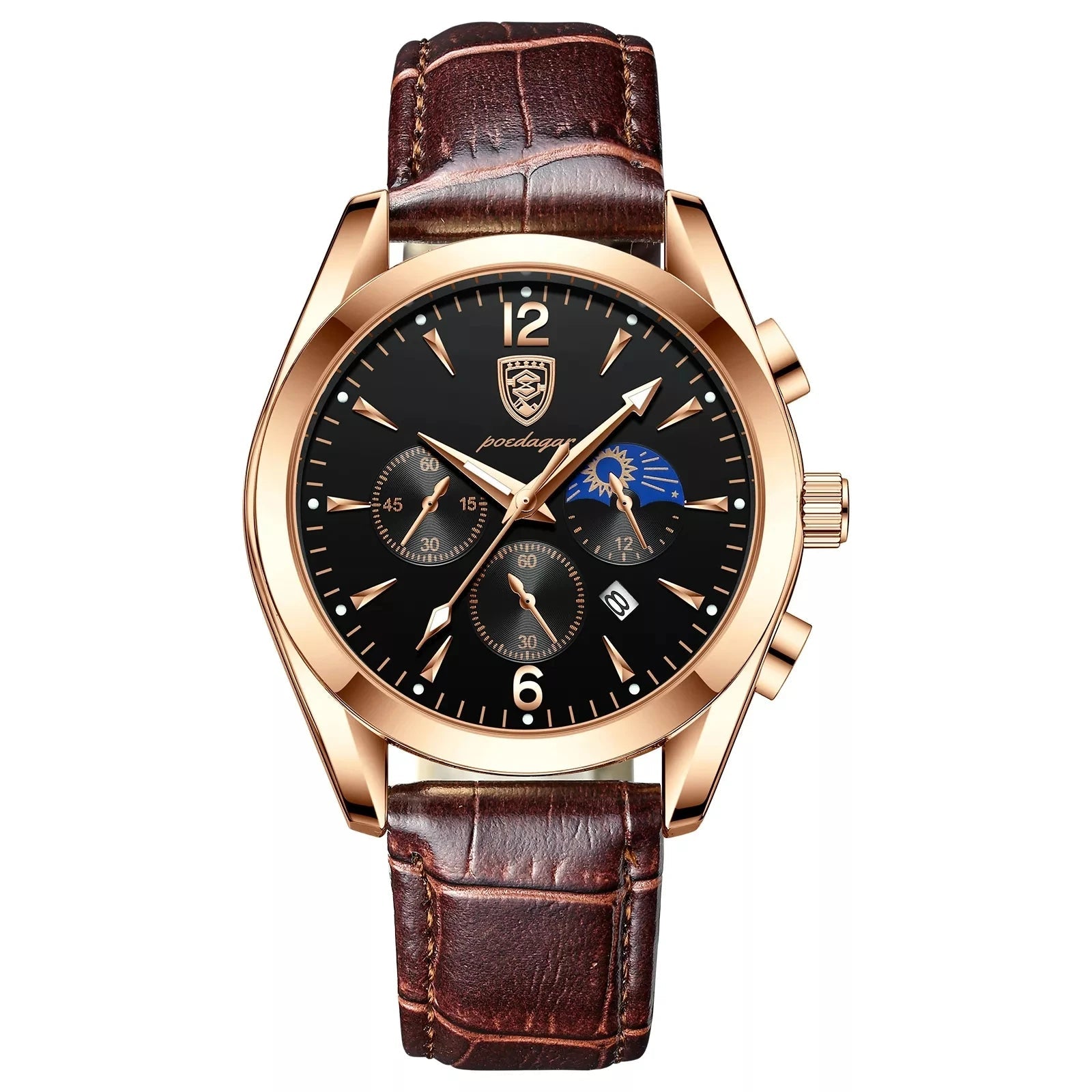 POEDAGAR Men Watch New Top Brand Luxury Waterproof Luminous Sport Wristwatch Quartz Military Genuine Leather Relogio Masculino TechVisio